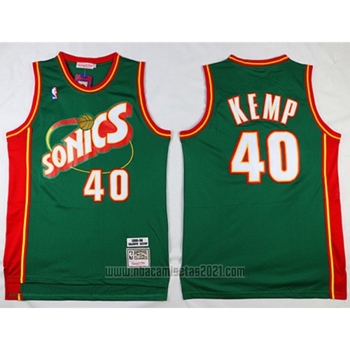 Camiseta Seattle SuperSonics Shawn Kemp #40 Historic Retro Verde